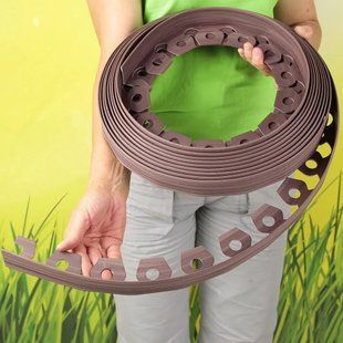 Садовий бордюр універсальний Gardener 4 см (10 м + 20 анкерів), коричневий 1820322202 фото