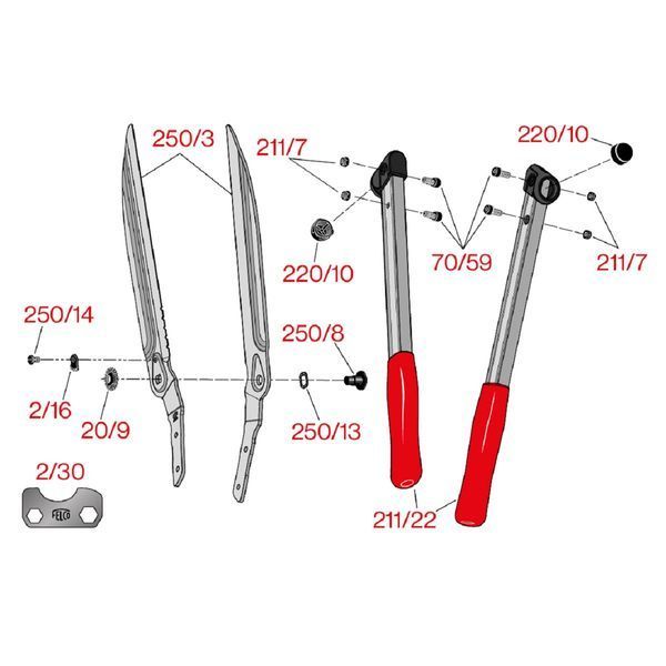 Сменная деталь Felco 250/3 (лезвия для ножниц Фелко 250-57/63) 1210014002015 фото